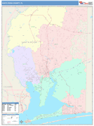 Santa Rosa County, FL Digital Map Color Cast Style